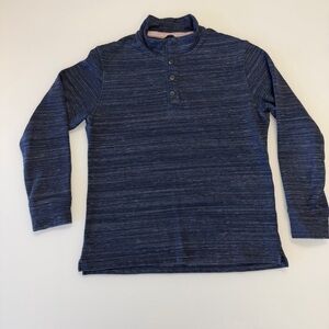 Relwen Blue Textured Mock Neck Sweater - Large